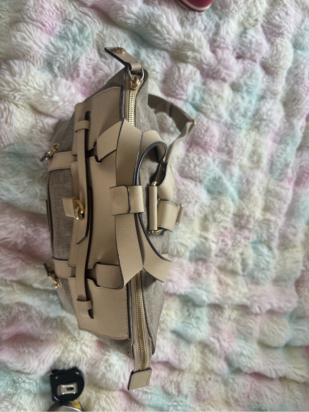 Henri Bendel Jetsetter Canvas Saffiano Convertible Backpack Tote - Picture 14 of 15